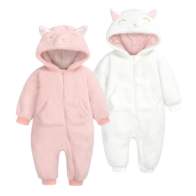 Herfst- en winterklimkleding voor baby's, jongens- en meisjesrompertjes, warme overalls