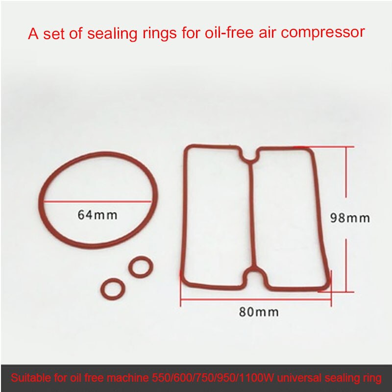 3Pcs Olie-Gratis Machine Luchtpomp Zuigerveer Compressor Accessoires Cilinder Staal Mouw Rubber Kom Ring: M