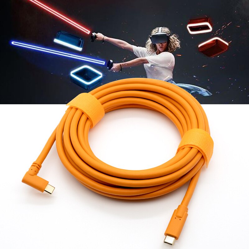 Schnellladekabel für oculus quest 2 vr headset, datenübertragungsende – usb  c 90 winkelstecker