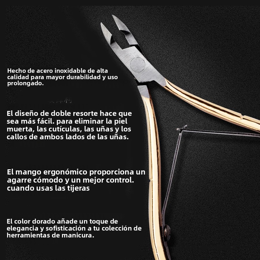 Nail Cuticle Nipper Double Spring Stainless Steel JAW 1/4-Best Nail Tool to Remove Dead Skin on Finger and Toe Cutter