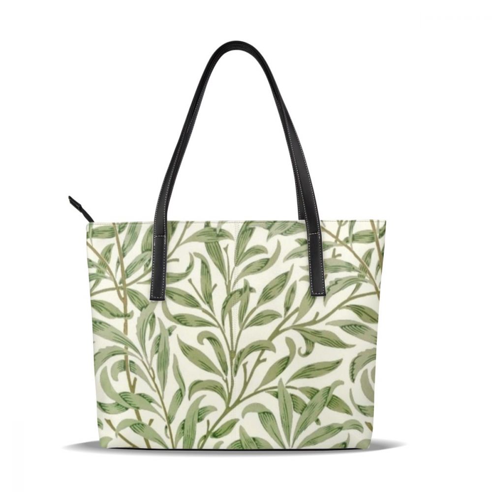 William morris stoffen handtas william morris stoffen handtassen met handgreep, print brede leren tas dames handtassen: Wilgentak bij