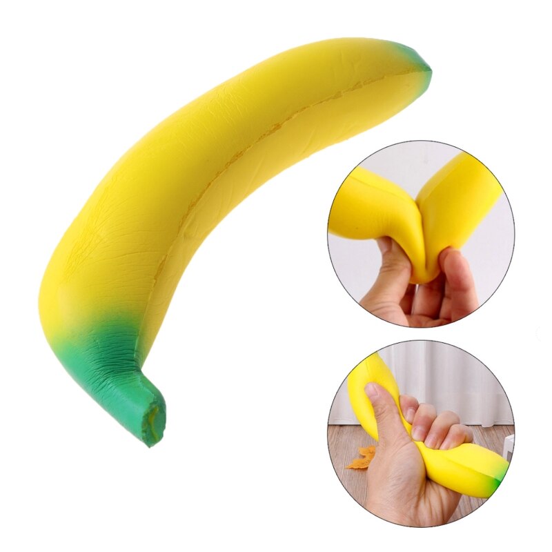 18CM Simulation Banana Squishy Toy Slow Rising Squeeze Stress Decompression Doll 97BD