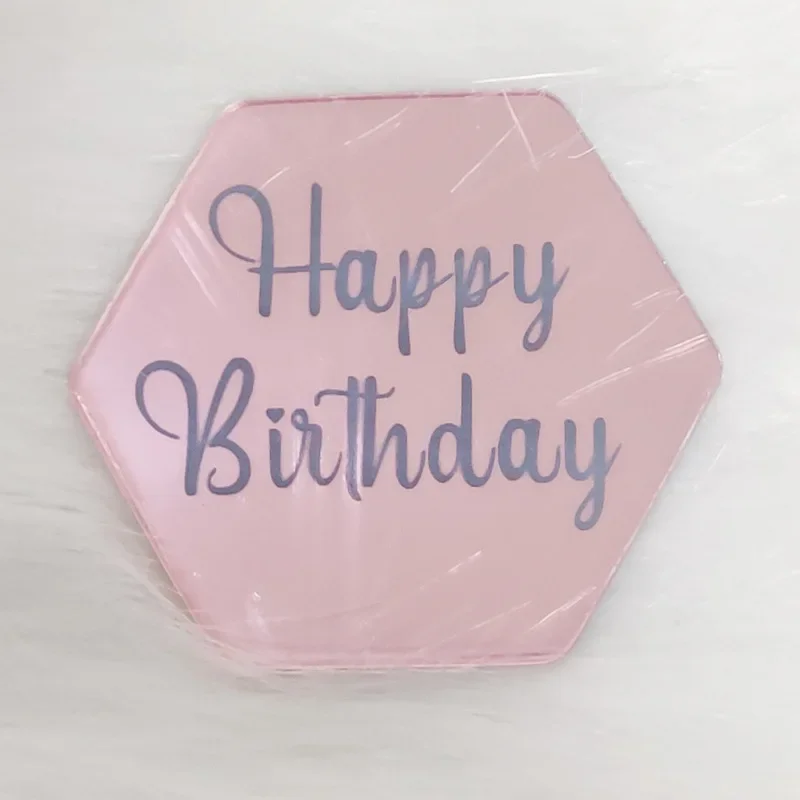 10 stk. tillykke med fødselsdagen cupcake toppers guld akryl cirkel dessert kage gør-det-selv dekorationer indsæt kort børnefødselsdagsfest dekoration: Lysegrøn