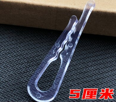 500Pcs L50mm Plastic Overhemd Clips Transparant/Wit Overhemd Pin Kledingstuk Verpakking Sok Pakket Clips Kledingstuk Accessoires: 50mm with teeth C