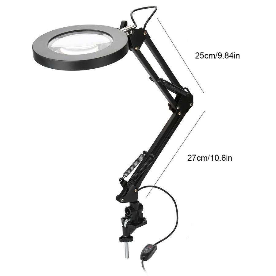 Klämma fäste led förstoringsglas lampa salong 5x förstoringslampa eyeliner manikyr tatuering skönhetsljus för tatuering tatuering tillbehör