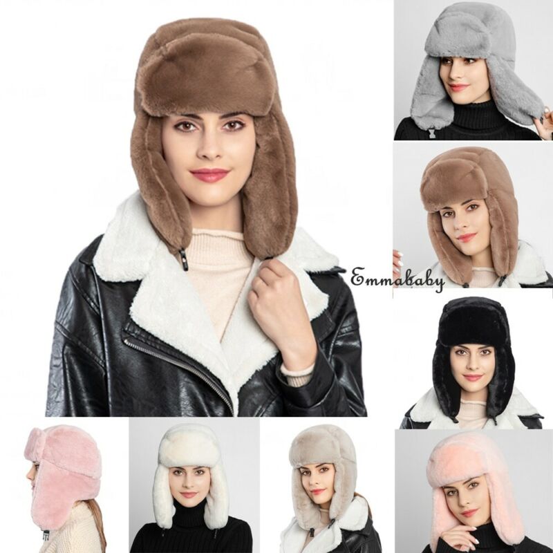 Le donne Russe di Spessore Soffice Pelliccia DEL FAUX fascia Cappello di Inverno Dello Scaldino dell'orecchio Sci Esterno Inverno Caldo Caldo di Cappelli invernali e con pelliccia