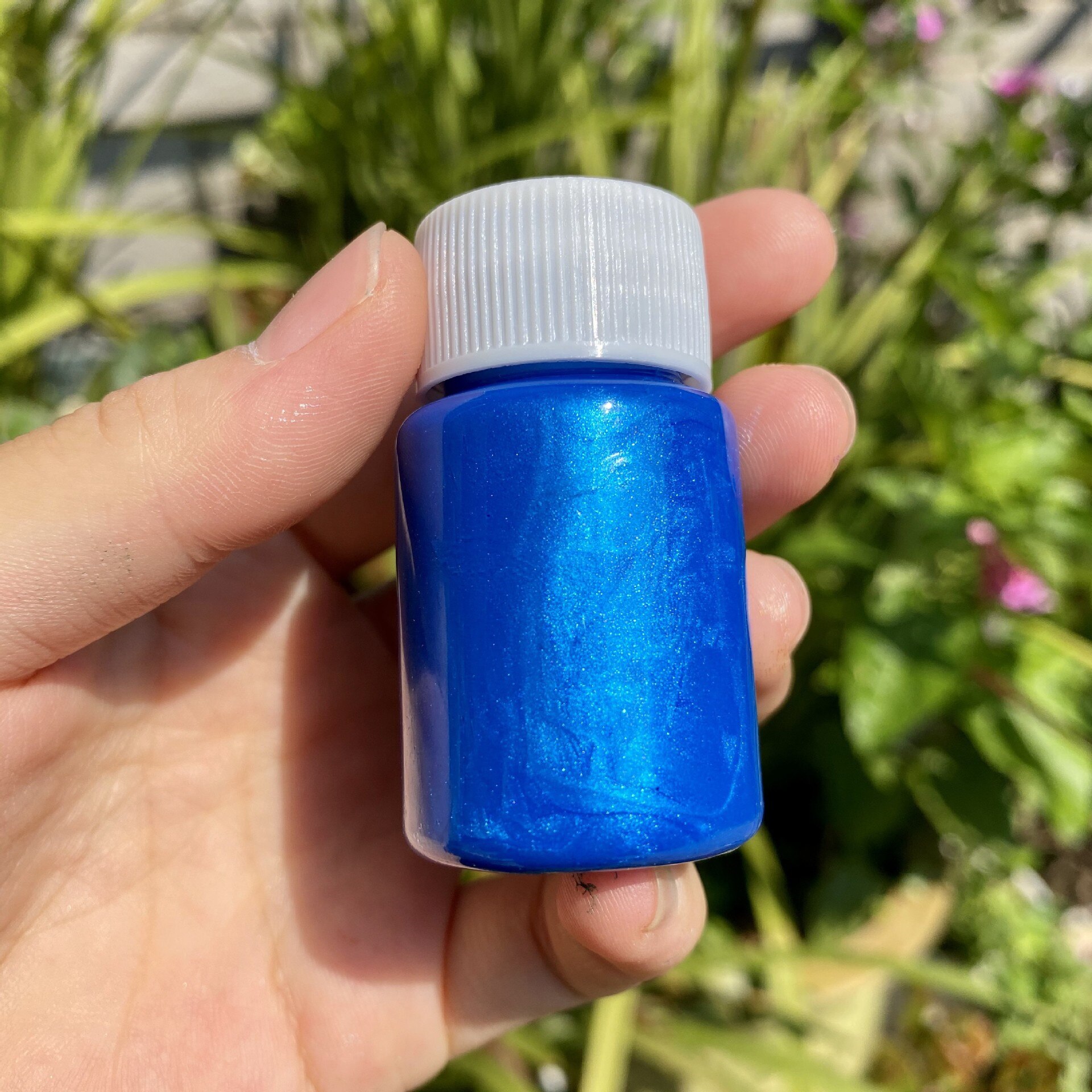 20Ml Gold Metallic Acryl Verf Waterdichte Niet Vervaagd Voor Beeldhouwwerken Coloring Diy Handgeschilderde Kleding Vloeibare Graffiti Pigmenten: Flash blue