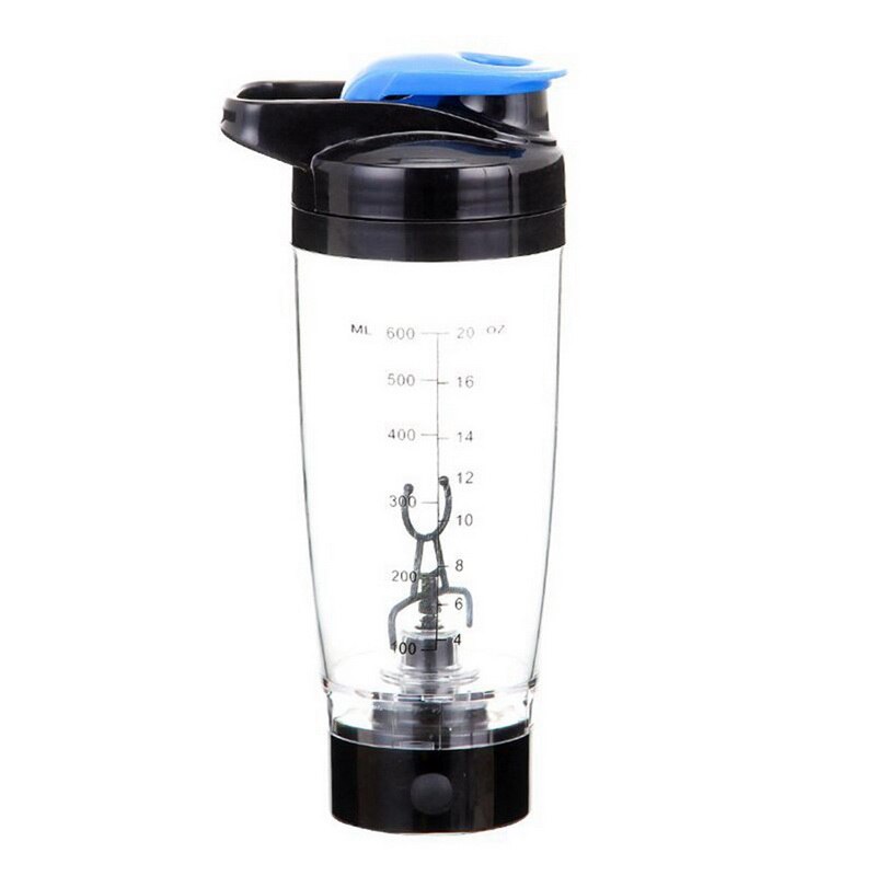 600ml elektrisk automatisering protein shaker juicer vandflaske automatisk bevægelse kaffe mælk smart mixer drinkware: Blå