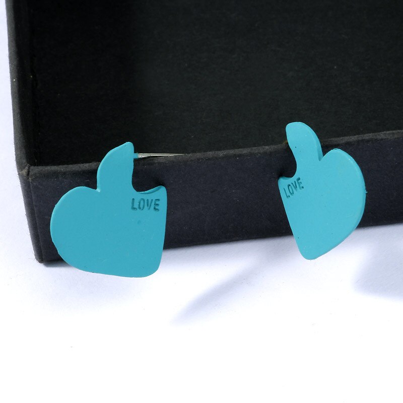 Koreaanse Tv Star Metal Elegante Rode Liefde Hart Stud Oorbellen Voor Vrouwen Leuke Boucle D' Oreille Partij Sieraden Geel blauw: e720lan