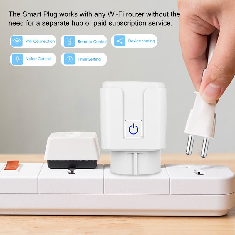 Aubess Wifi Smart Socket Eu 16A Draadloze Plug Energie Metering Timing Tuya Smart Leven App Werken Met Alexa Google yandex Alice