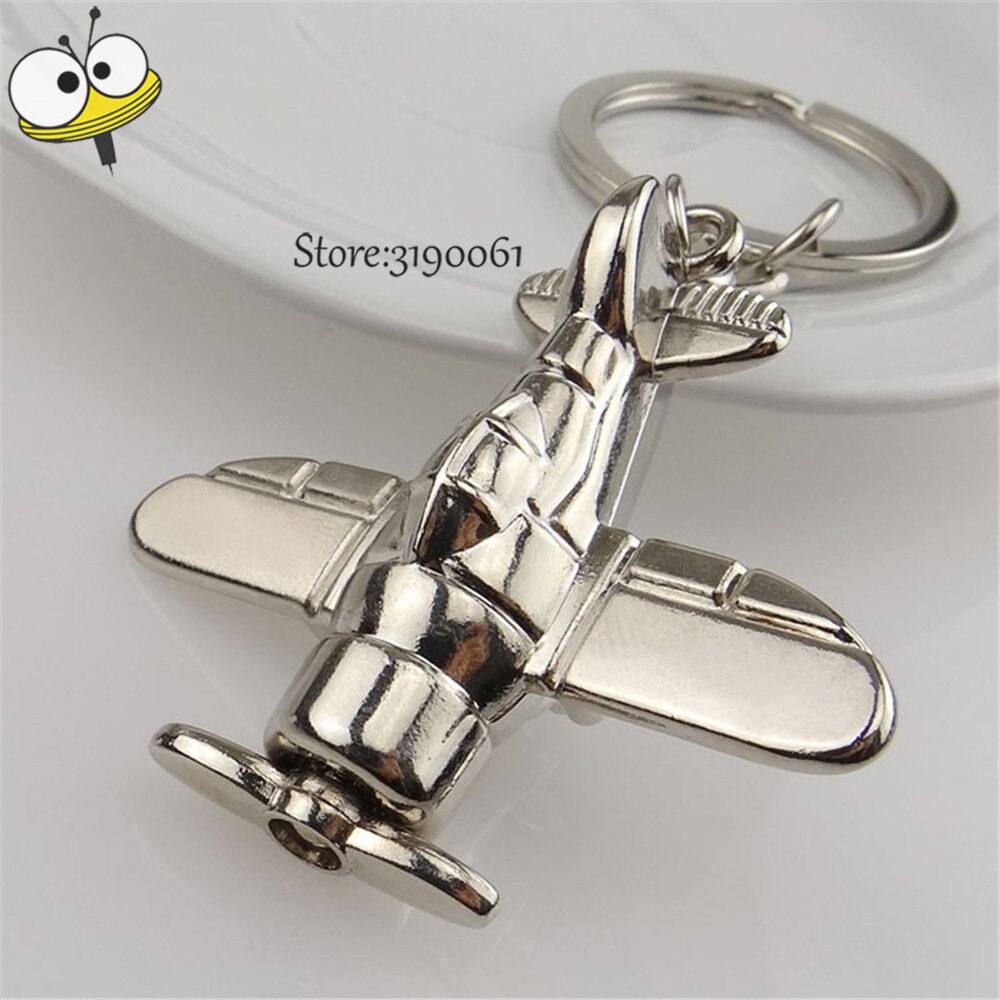 Llavero Avión De Combate Metal Plateado - Modelo F22 Raptor / F16 Falcon, Aleación De Zinc, 5x3.5 Cm