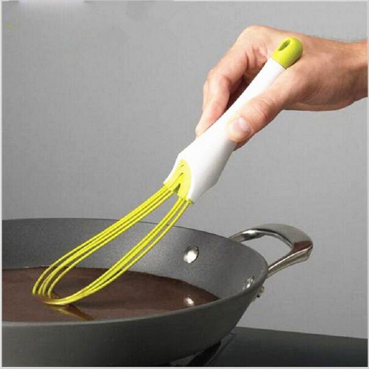 Batidor Manual multifuncional pequeño de plástico para huevos de cocina, batidor Manual para huevos, batidor, herramienta para hornear, agitador de huevos de silicona, respetuoso con el medio ambiente