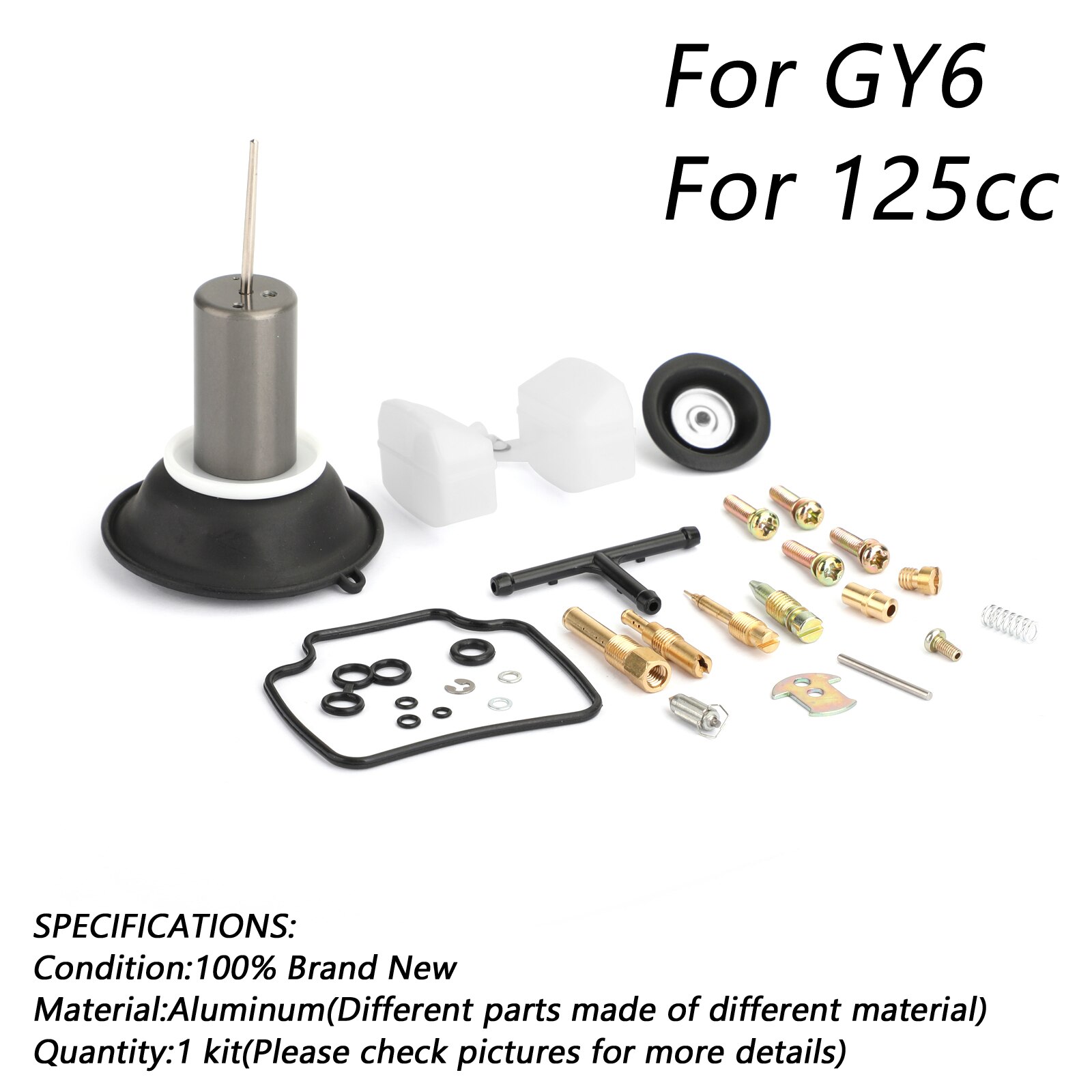 Areyourshop Voor GY6 125cc Scooter PD24J Gaan Voor Kart Carburateur Reparatie Rebuild Kit 22Mm Plunger Motorfiets Onderdelen