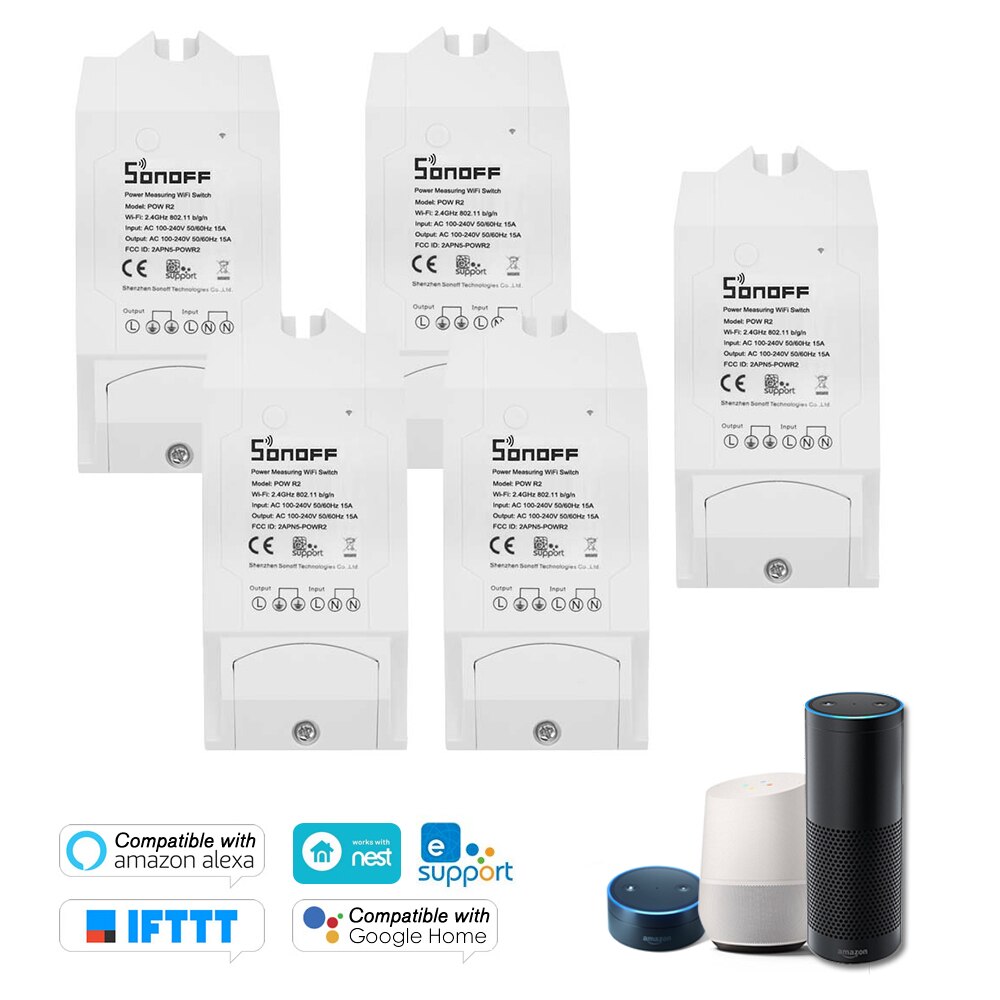 Sonoff Pow Itead Wifi Schakelaar Draadloze Voor Smart Home Voor Alexa Voice Control App Afstandsbediening Draadloze Afstandsbediening Schakelaar