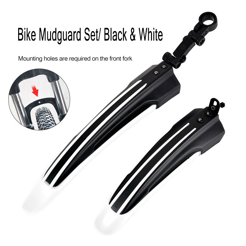 Polkupyörän lokasuoja polkupyörän lokasuojat mtb maastopyörän lokasuojat eteen/taakse lokasuojan siivet renkaan pyörän lokasuojat polkupyörän lisävarusteet osat: Valkoinen lokasuoja