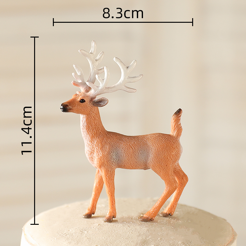 Merry Christmas Cake Topper Elk Antler Pine Cone Branch Garland Pine Tree Year Baking Cake Decoration Christmas Wreaths