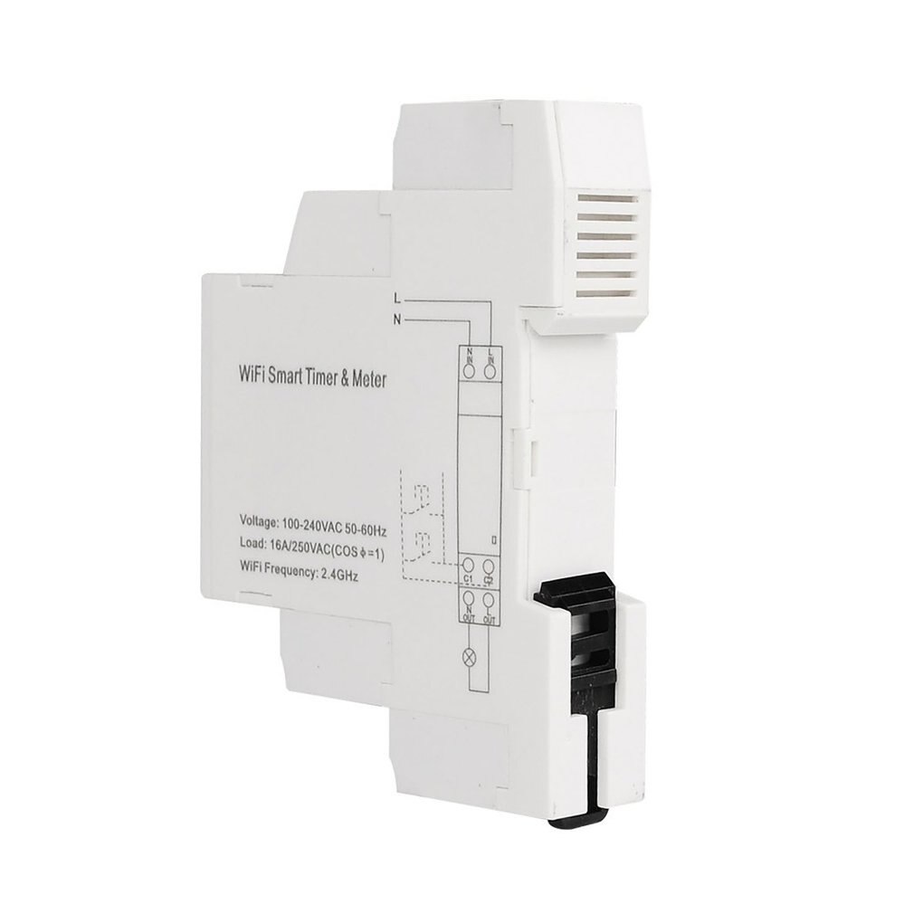 18mm Single Phase Digital Timer Switch Remote WiFi Smart Light Control Switch Programmer With Energy Monitoring 100-240V 16A