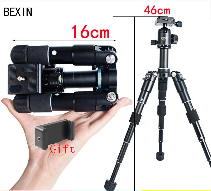 Koolehaoda Mini-statief 46 cm draagbaar reisstatief tafelstatief met 360° kogelkop en twee 1/4 inch snelontgrendelingsplaten, voor videocamera, digitale reflexcamera