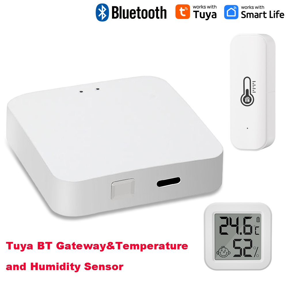 Tuya Bluetooth Gateway Hub of Bluetooth temperatuur- en vochtigheidssensor met APP Afstandsbediening Thermometer Hygrometer Sensor Home