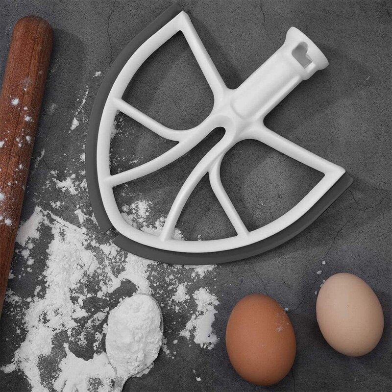 Batidor de borde flexible para cocina, batidor plano de paleta con bordes de silicona, piezas de repuesto para mezclador de soporte de elevación de tazón 6 QT, 1 ud.