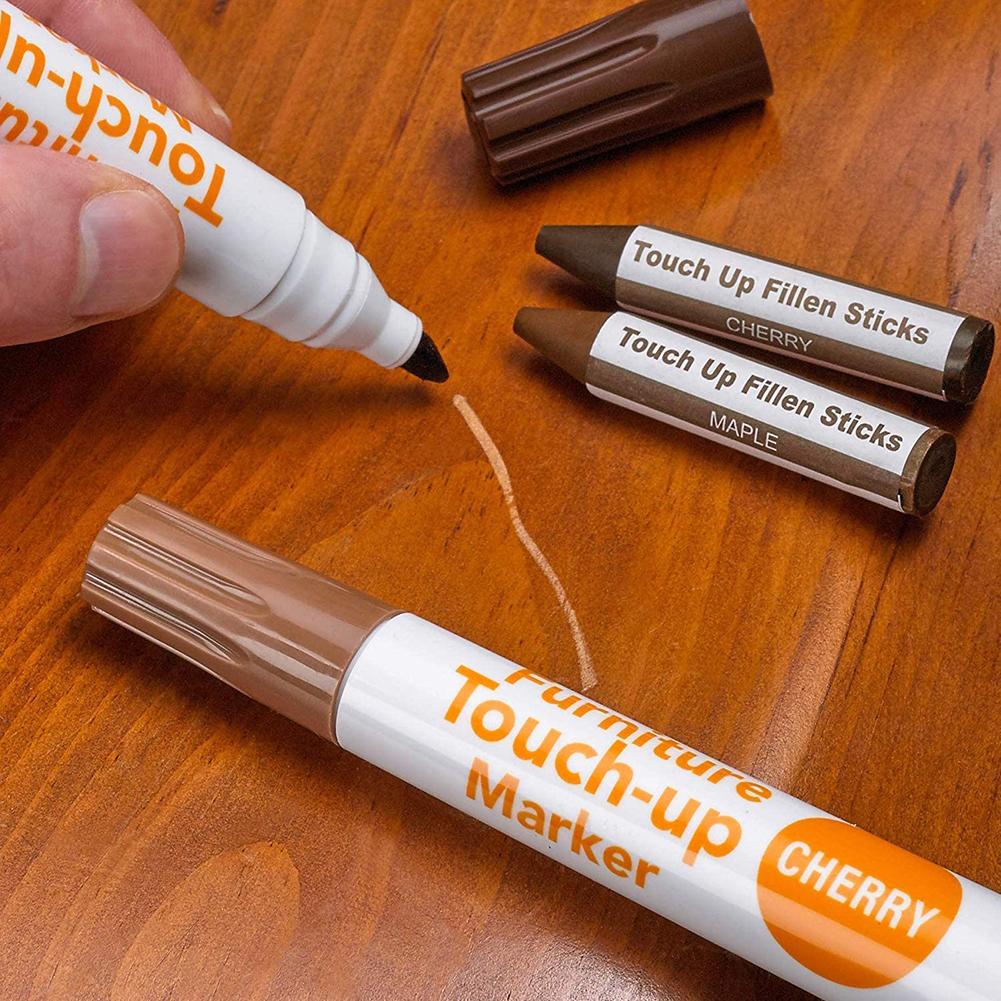 17 st möbler touch up kit markörer & fyllmedel pinnar trä repor återställa kit replapp måla penna trä komposit reparation