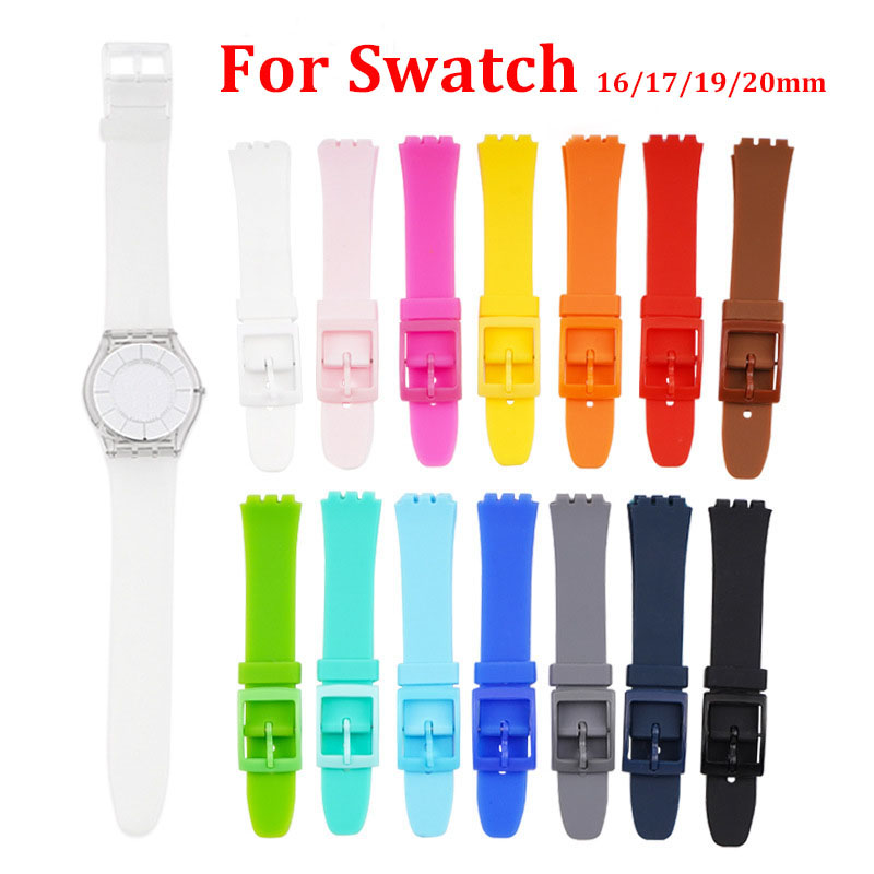 Silikonarmband für Swatch-Uhrenarmband, 16 mm, 17 mm, 19 mm, 20 mm, wasserdicht, weiches Gummi-Uhrenarmband, Handgelenk-Armbinde, Gürtel