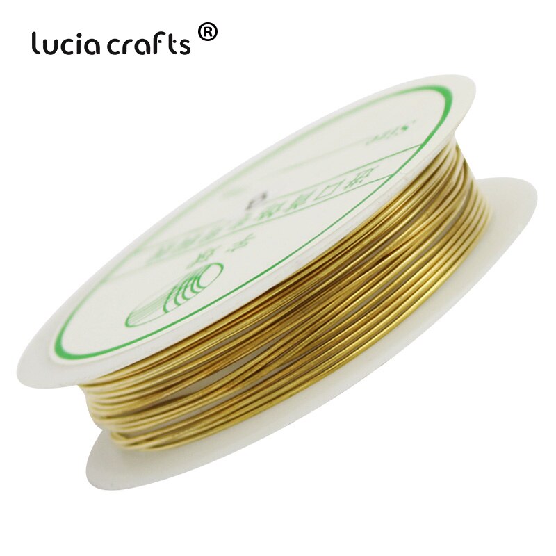 Lucia håndværk 0.3/0.4/0.5/0.8mm sliver perletråd metal håndværk ledning perle hånd tablet 1 rulle / pakke  i0204: Guld 0.8mm
