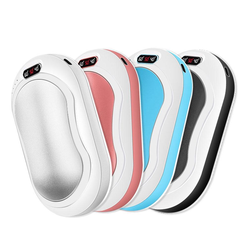 10000mAh Hand Warmer USB Power Bank Portable Electric Pocket Hand Warmer Digital Display Flashlight Christma with Cloth Bag