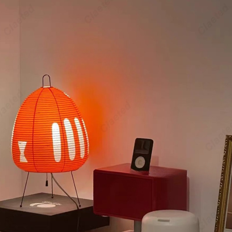 Og minimalistisk led-rispapirbordlampe retro boligindretning stue soveværelse spisestue atmosfære dekorativ belysning