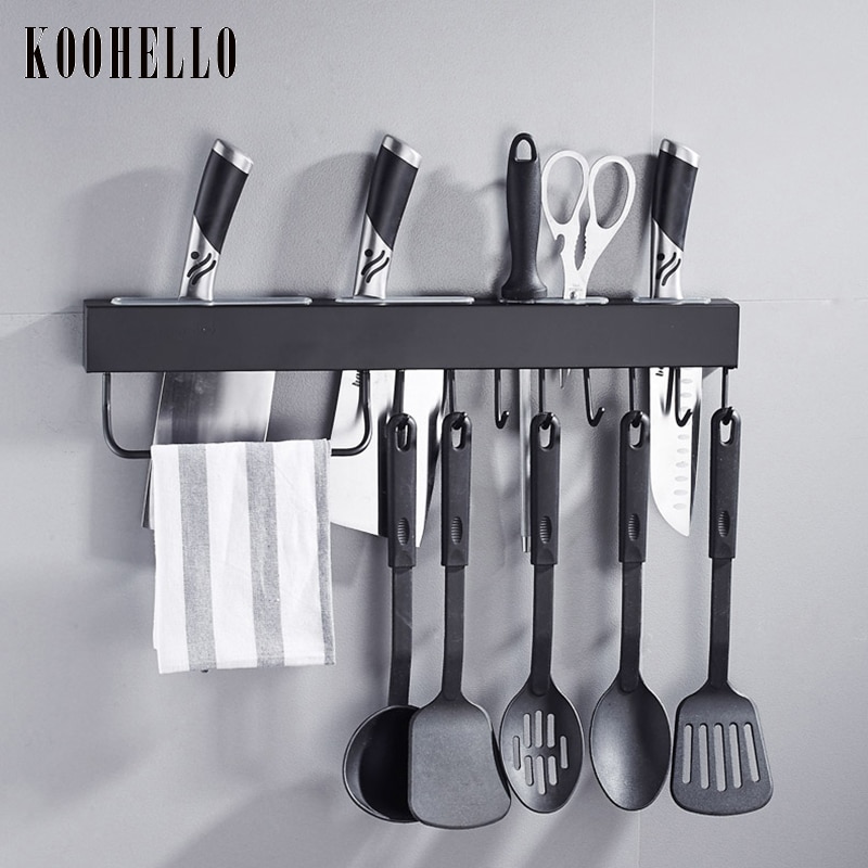 Keuken Muur Opknoping Mes Plank Rvs Hanger Keuken Rekken Tool Opbergrek Muur Haak Keuken Hardware Levert