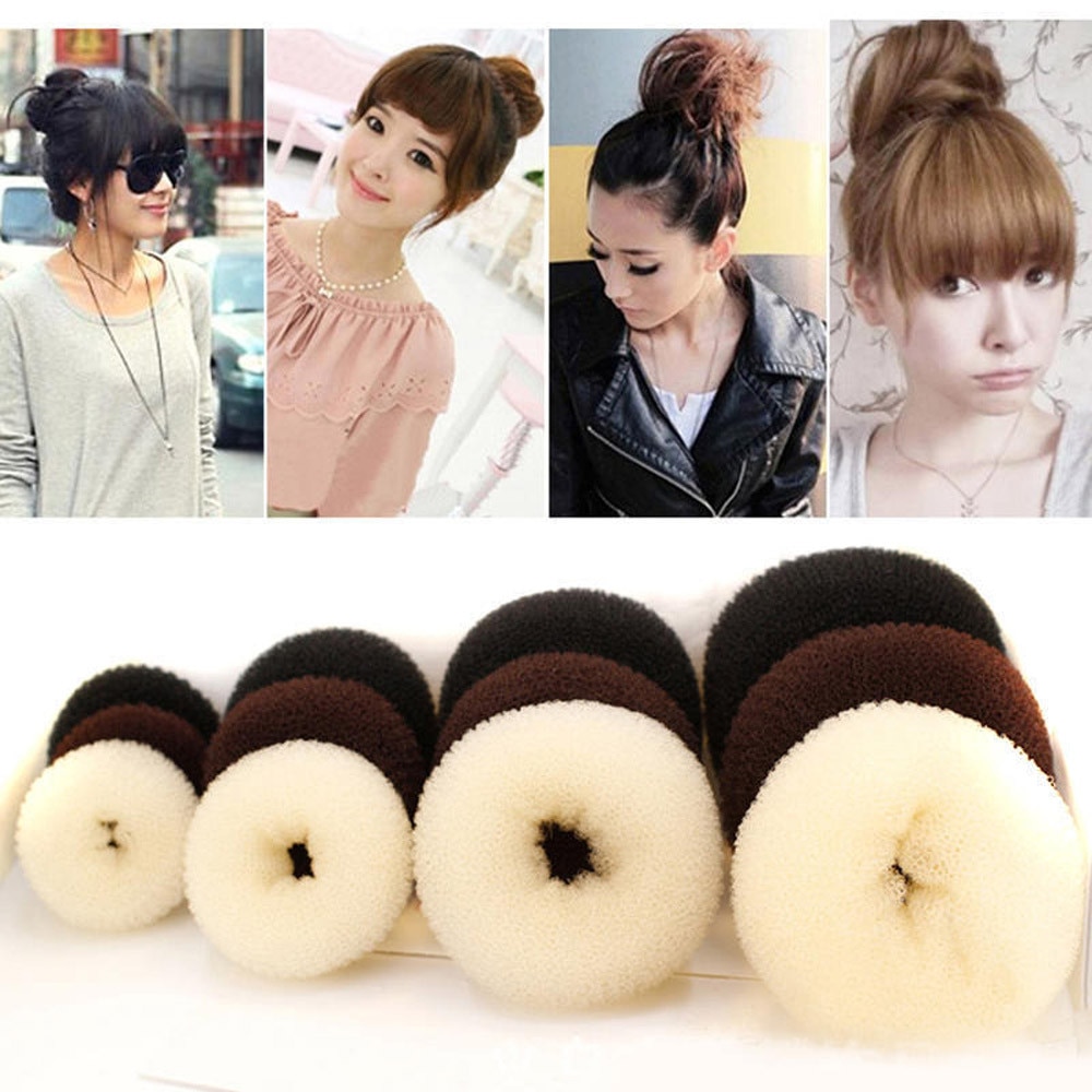 Caldo!! Popolare di modo 4 Formati carino Del bambino per Lo messa in piega Dei Capelli Anello Stile distributore di Panini Testa Strumento di Capelli Anello in nylon Flessibile accessorio dei capelli