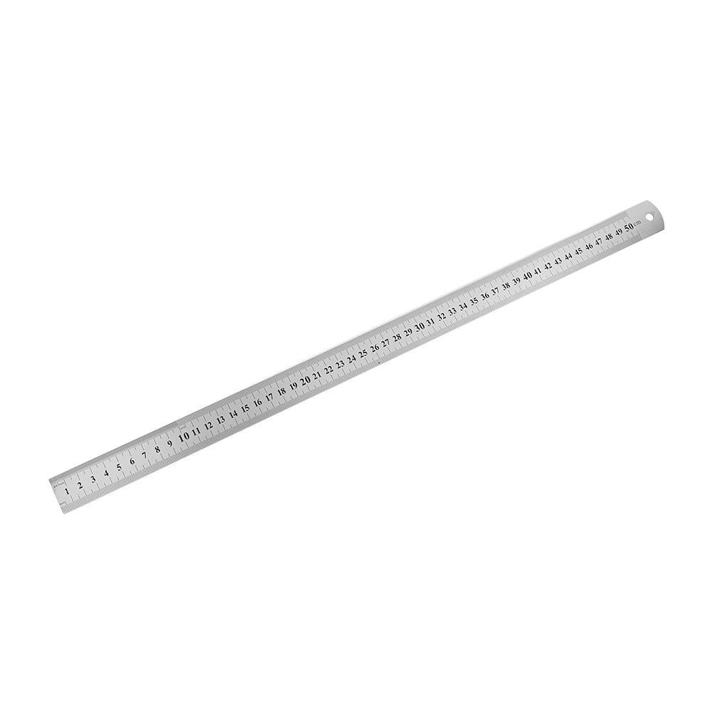 Regla recta de Metal, regla de acero inoxidable, suministros de escritura de papelería, herramientas de mano, herramienta de medición de doble cara de precisión: 500mm