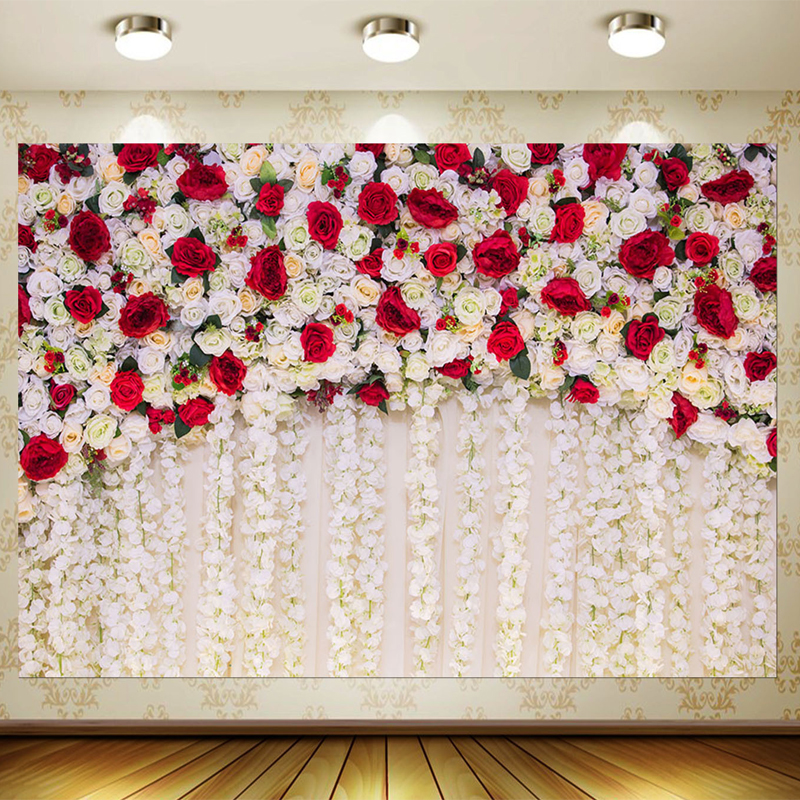 Rose Flower Photography Vinyl Background Cloth Wedding Birthday Flower Party Background Decoration Photo Studio Shooting Props