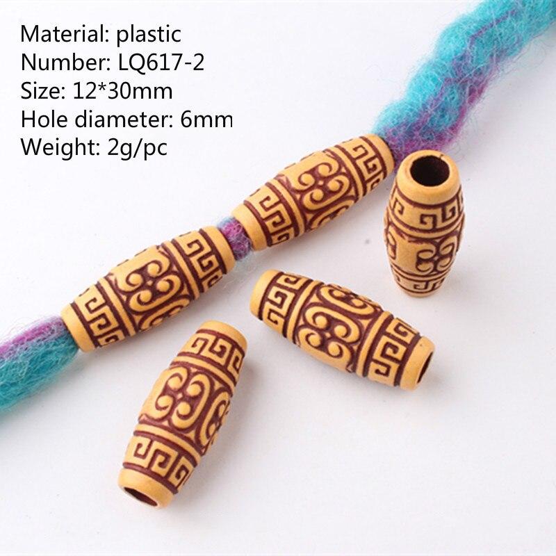 10 sztuk moda drewniane Retro warkocz strach blokada broda koralik z dużym otworem pierścień Tube narzędzie do modelowania akcesoria włosy plecione gumka do włosów: NO.2     10pcs