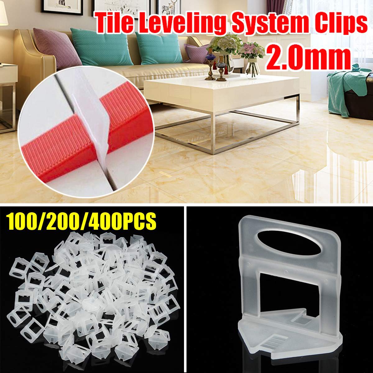2Mm 100Pcs Plastic Keramische Tegel Leveling Systeem Spacers Clips Kit Muur Vloertegel Spacer Betegelen Tool Voor Thuis floor
