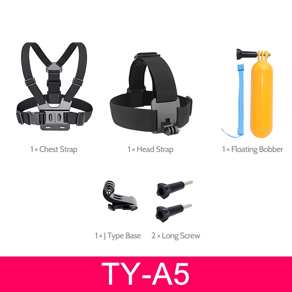 For Gopro Accessories set Chest Strap mount Head strap Band for go pro hero 6 5 4 3 sjcam sj4000 for xiaomi yi 4K Action Camera: TY-A5