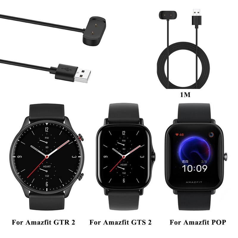 1M USB magnético Cable de cargador para Xiaomi Huami Amazfit GTR 2/GTS/2/Bip U/Zepp E reloj inteligente muelle de carga para Amazfit GTS2 mini