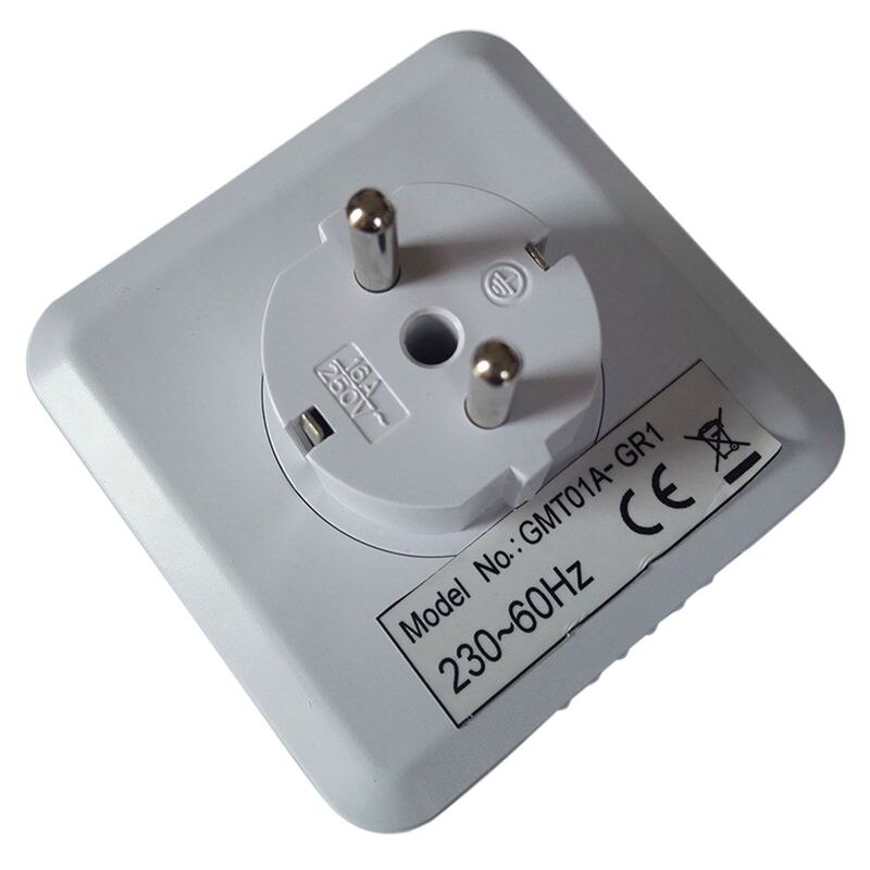 24 Hour Timer Socket Mechanical Program Timer Switch Socket 230V Wall Outlet Protector Energy Saveing(EU Plug)