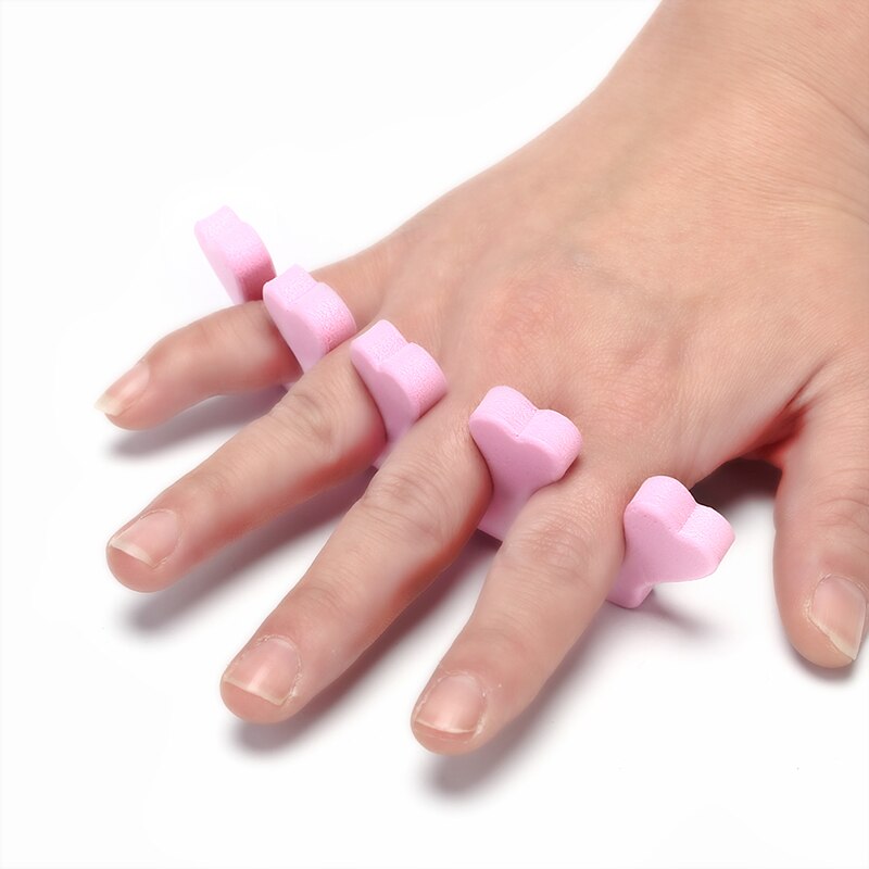 50 stk/pak pink nail art tæer separatorer fingre fødder svamp blød gel uv skønhedsværktøj polish manicure pedicure