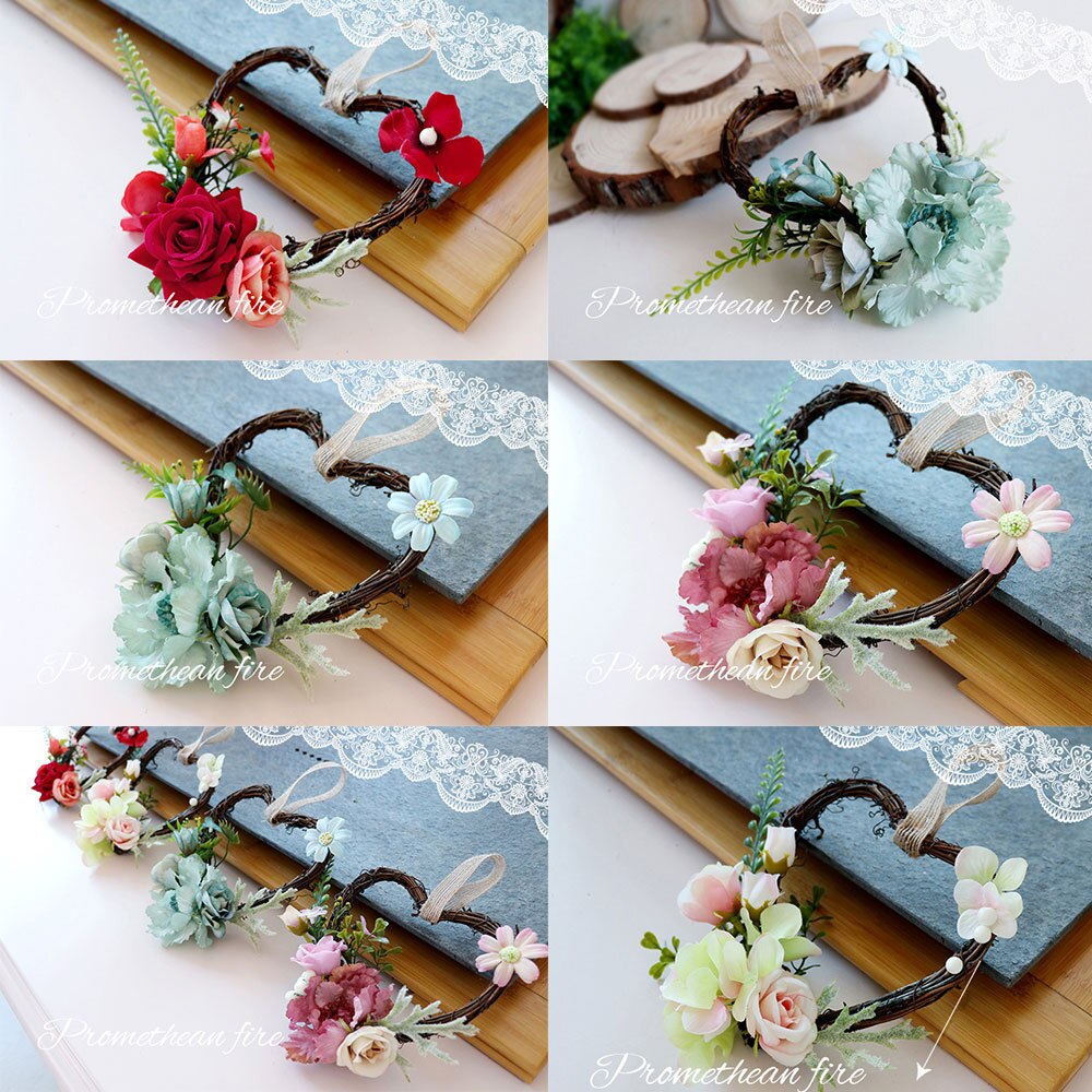 Lente Hart Rose Bloemen Krans Party Thuis Decoratie Voor Bruiloft Arch Front Deur Muur Decor