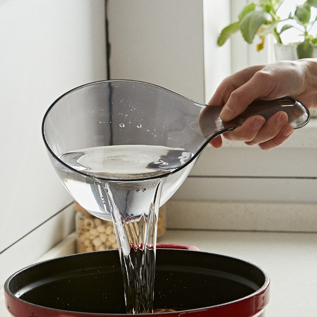 Cuchara de agua PCTG de plástico para cocina, cuchara de agua de baño para bebés y niños, cucharón, herramienta para lavar el cabello