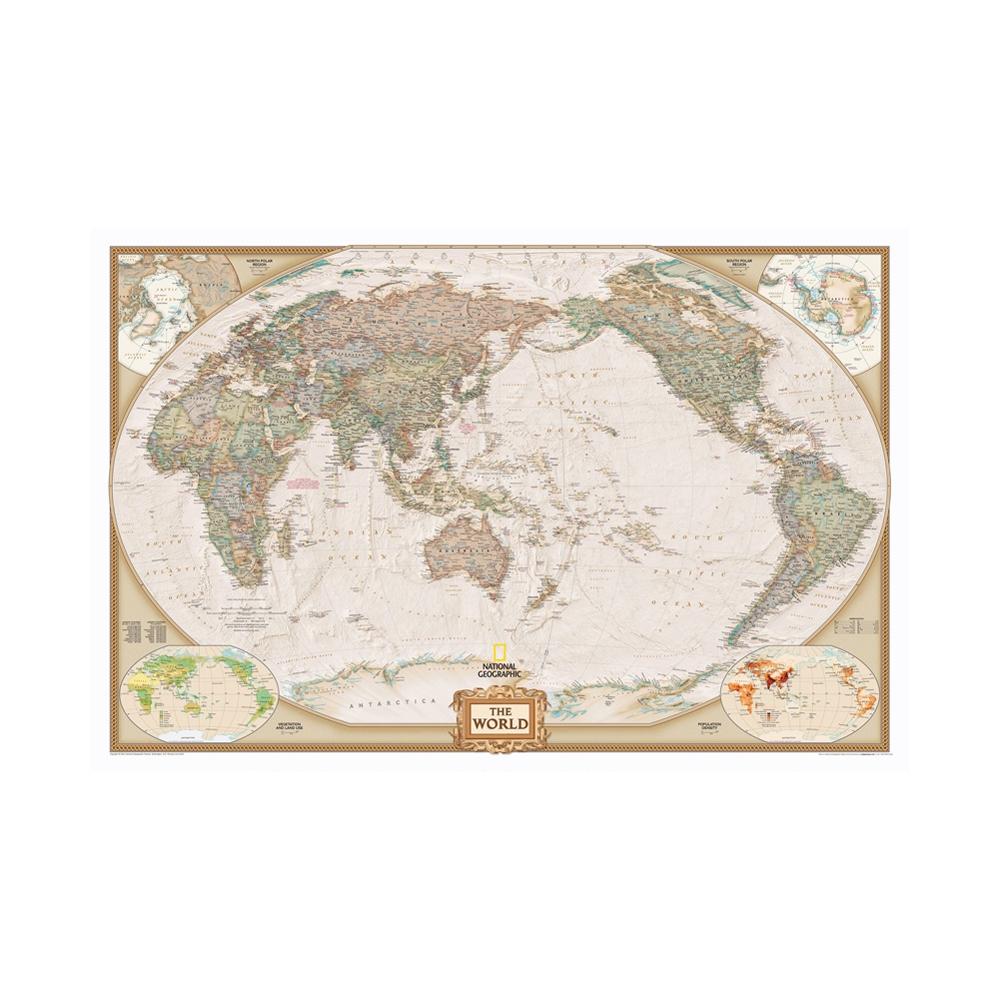 24x36cm National World Map Revised June For Home Wall Decor And Learn Education