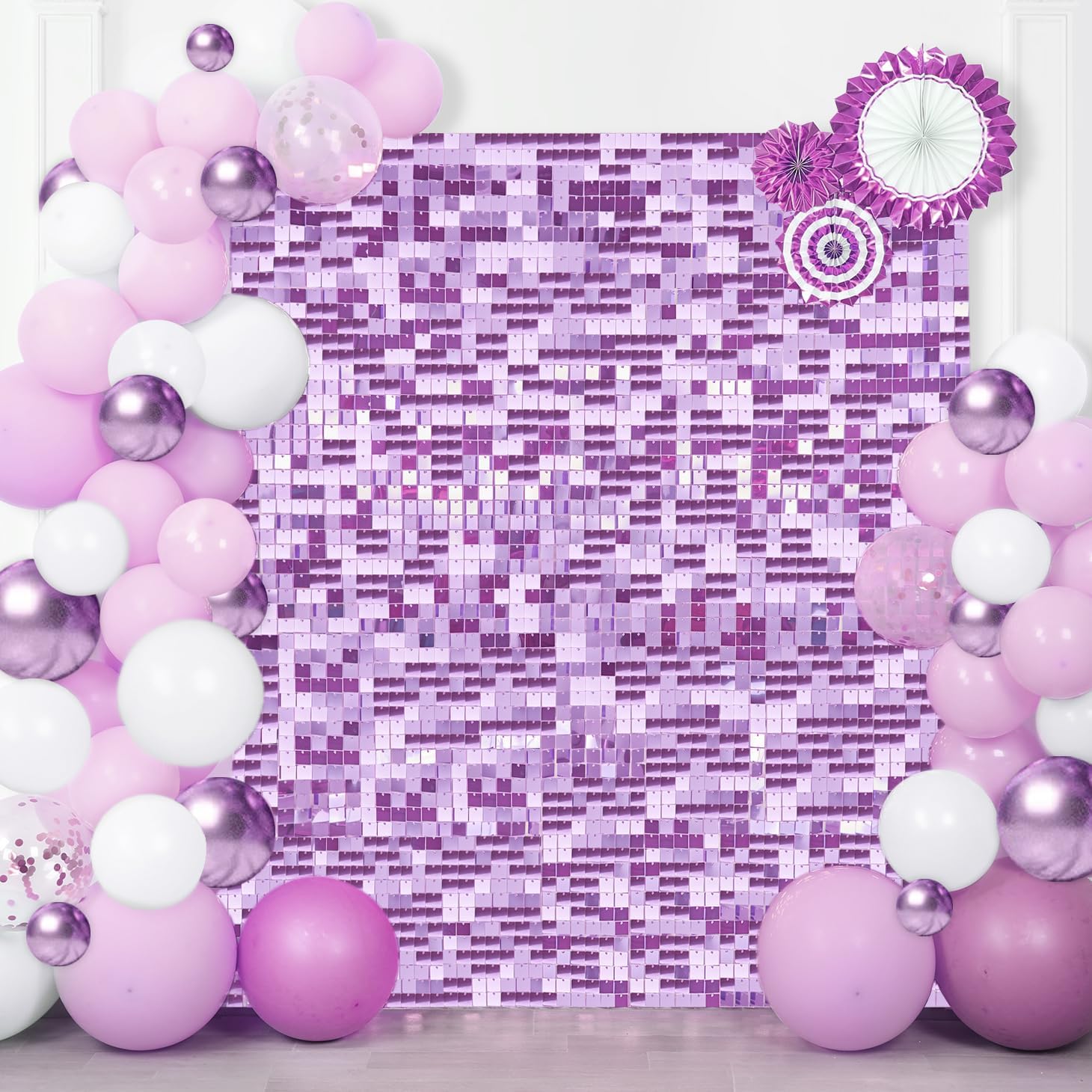 24 件/套 Shimmer Wall Backdrop Panels, 12 英寸/30.48cm Pc Sequin Backdrop Shimmer Wall Panels for Birthday Party Wedding: PURPLE