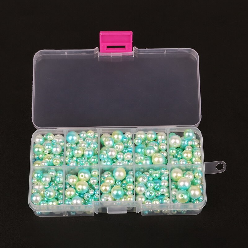350 stk 4-10mm imiterede abs perle perler regnbue blandet størrelse runde løse perler til gør-det-selv håndværkstøjstilbehør, medfølger ikke æsker: Rød
