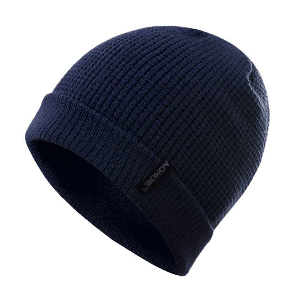 Unisex Solid Color Winter Knitted Beanies Hip-hop Snap Slouch Outdoor Hat Men Women Skiing Warm Cap: NO.2