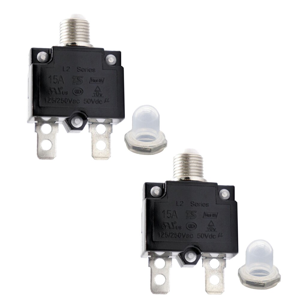 Pair 15Amp Circuit Breaker Thermal Breaker Thermal Protector Switch for Generator