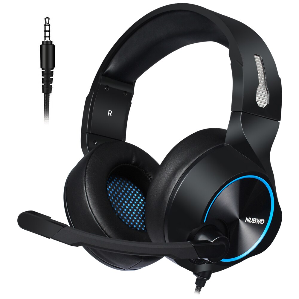 Unitop Nubwo N11 Gaming Headset 3.5Mm Deep Bass Koptelefoon Op Ear Oortelefoon Met Microfoon Voor PS4 Xbox One Pc smart Telefoon Gamer: Black(Blue)3.5mm