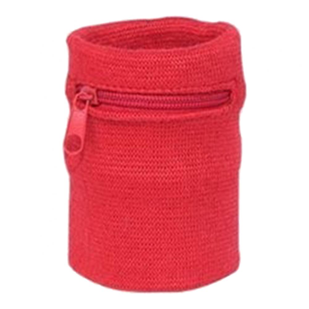 1Pc Wallet Pouch Wrist Wrap Bandage Support Zipper Running Sports Wristband: Red
