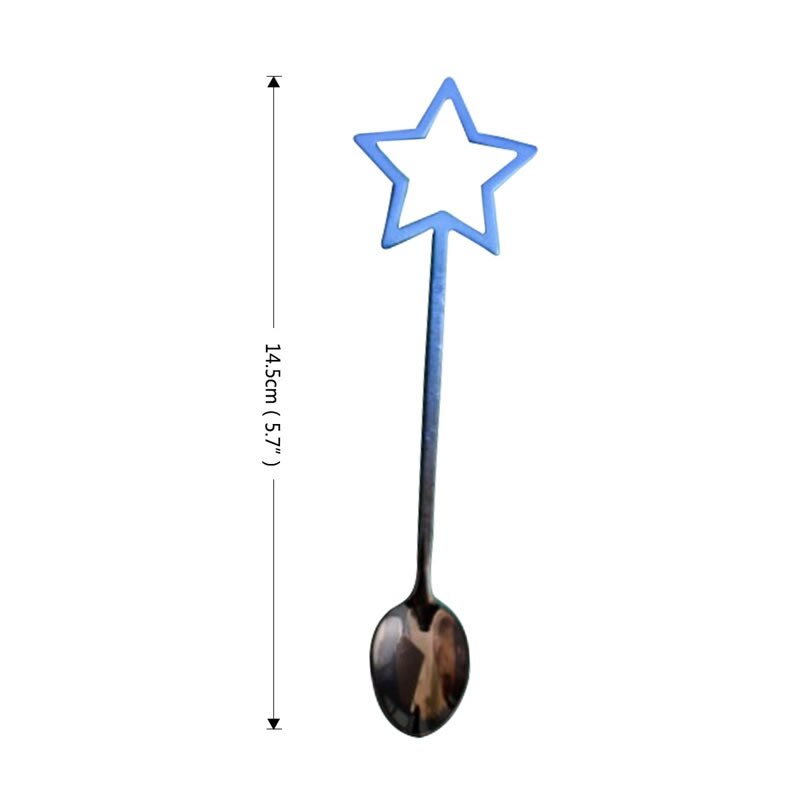 1Pcs Stars Spoon Handle Stainless Steel Coffee Spoons Simple Stirring Spoon Dessert Ice Cutlery Kitechen Gadget