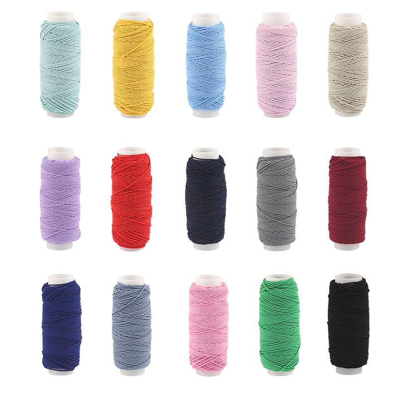 30MLong 5mmWide Colorful Elastic Threads For Sewing Machines 2Roll Set Embroidery Sewing Threads Hand Sewing Thread Craft Set
